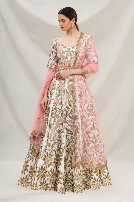 Neha Mehta Couture Silk Embroidered Bridal Lehenga Set 