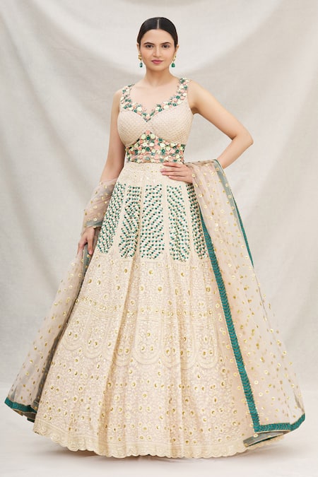 Neha Mehta Couture Lucknowi Embroidered Lehenga Set 