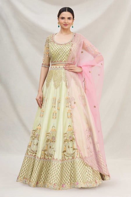 Neha Mehta Couture Silk Bridal Lehenga Set 