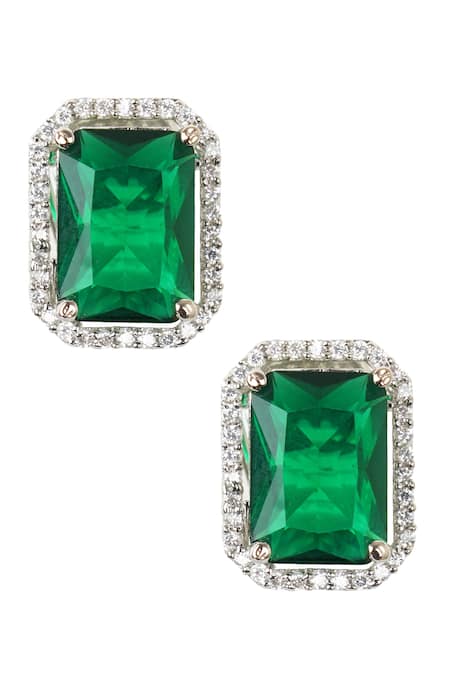 Auraa Trends_Silver Plated Diamonds, Crystals Geometric Choker Set _Online_at_Aza_Fashions