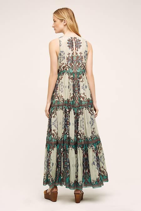 Shop Bhanuni By Jyoti Multi Color Viscose Round Madera Printed Dress at Aza Fashions Shop_Bhanuni By Jyoti_Multi Color Viscose Round Madera Printed Dress _at_Aza_Fashions