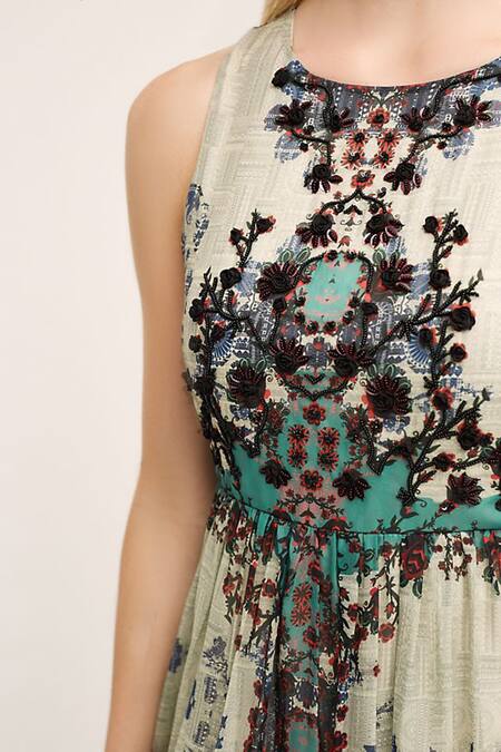 Bhanuni By Jyoti Multi Color Viscose Round Madera Printed Dress Online at Aza Fashions Bhanuni By Jyoti_Multi Color Viscose Round Madera Printed Dress _Online_at_Aza_Fashions