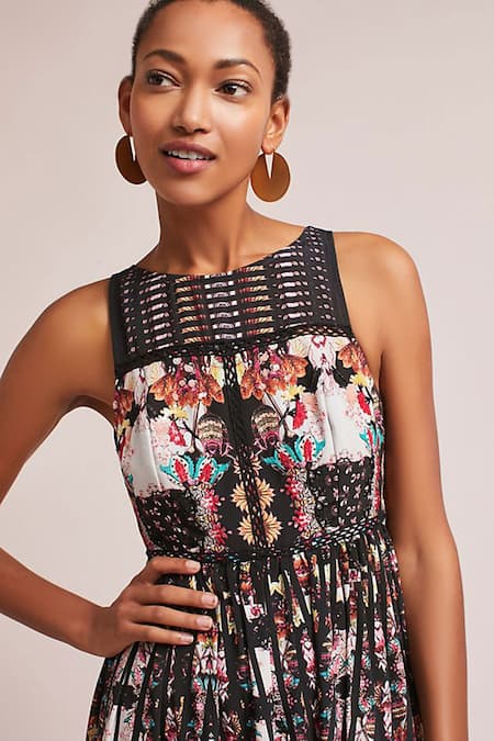 Bhanuni By Jyoti Multi Color Viscose Round Amira Tiered Maxi Dress Online at Aza Fashions Bhanuni By Jyoti_Multi Color Viscose Round Amira Tiered Maxi Dress _Online_at_Aza_Fashions