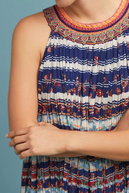 Bhanuni By Jyoti Multi Color Viscose Round Temara Beaded Shift Dress Online at Aza Fashions Bhanuni By Jyoti_Multi Color Viscose Round Temara Beaded Shift Dress _Online_at_Aza_Fashions