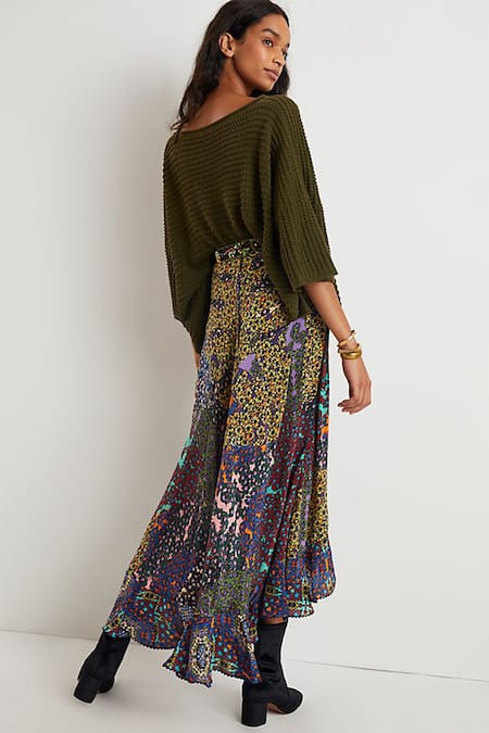 Shop Bhanuni By Jyoti Multi Color Viscose Nikita Embroidered Asymmetric Skirt at Aza Fashions Shop_Bhanuni By Jyoti_Multi Color Viscose Nikita Embroidered Asymmetric Skirt _at_Aza_Fashions