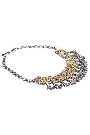 Sangeeta Boochra_Silver Plated Handmade Ghungroo Drop Necklace _Online_at_Aza_Fashions