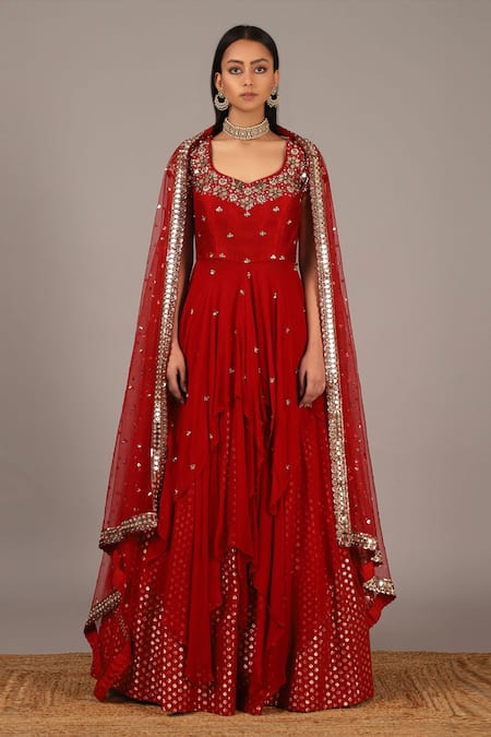 Nidhika Shekhar Embroidered Kurta Lehenga Set 