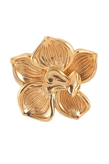 Opalina Soulful Jewellery_Gold Plated Handcrafted Fiore Floral Studs _Online_at_Aza_Fashions