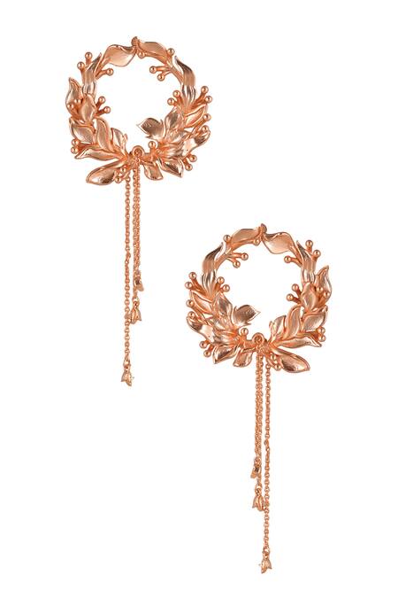 Opalina Soulful Jewellery_Gold Plated Handcrafted Hoop Danglers _Online_at_Aza_Fashions