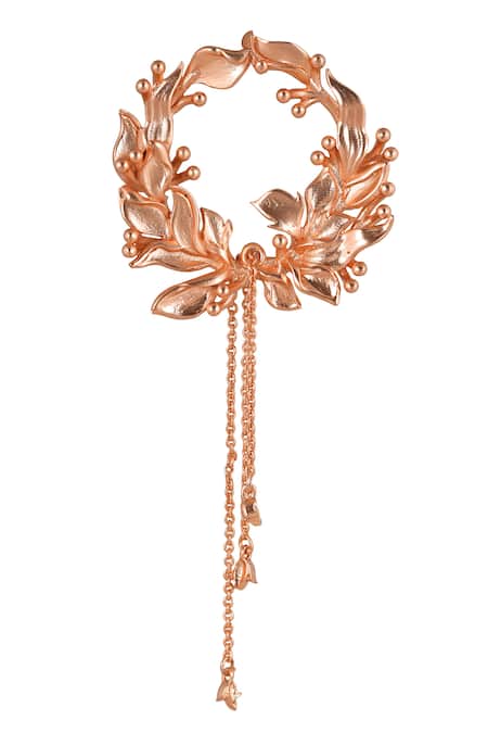 Shop_Opalina Soulful Jewellery_Gold Plated Handcrafted Hoop Danglers _Online_at_Aza_Fashions