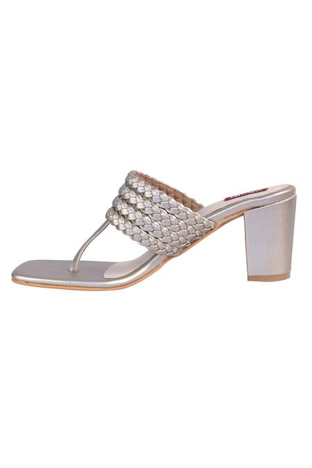 Shop_Veruschka By Payal Kothari_Gold Belize Block Heel Sandals_Online_at_Aza_Fashions