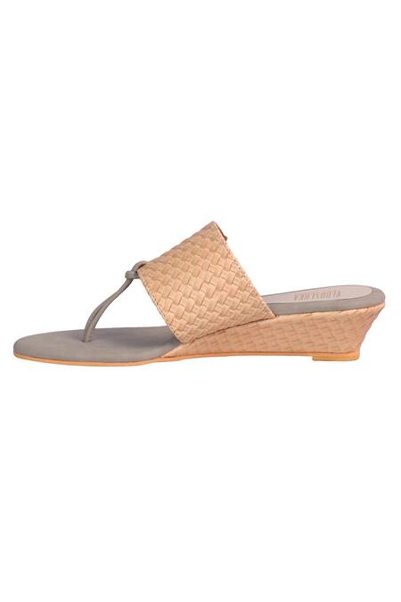 Shop_Veruschka By Payal Kothari_Yellow Bondi Woven Strap Wedges_Online_at_Aza_Fashions