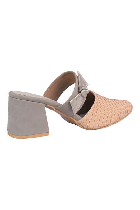 Veruschka By Payal Kothari_Yellow Bows Morjim Colorblock Mules_at_Aza_Fashions