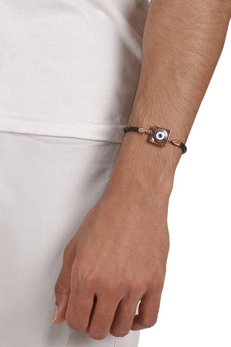 Outhouse_Gold Plated Vegan Leather Aeternum Protego Bracelet_Online_at_Aza_Fashions