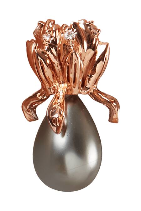 Outhouse_Gold Plated Pearls, Stones Bead Nuit Stud Earrings _Online_at_Aza_Fashions