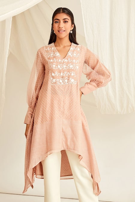 Sitaraa Silk Chanderi Block Print Tunic 