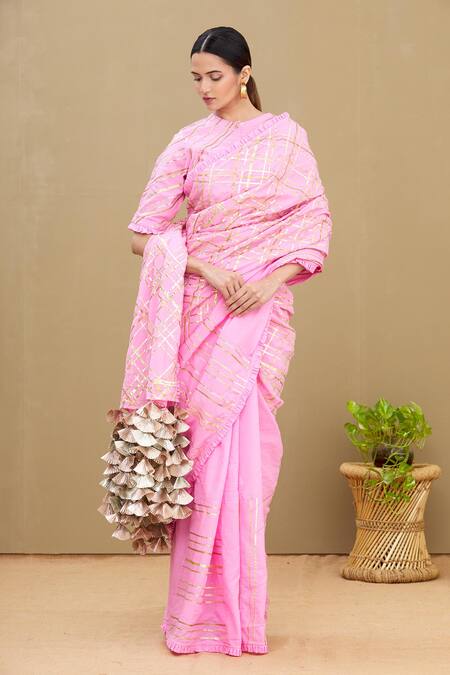 Buy Rose Pink Cotton Saree online-Karagiri – Karagiri Global