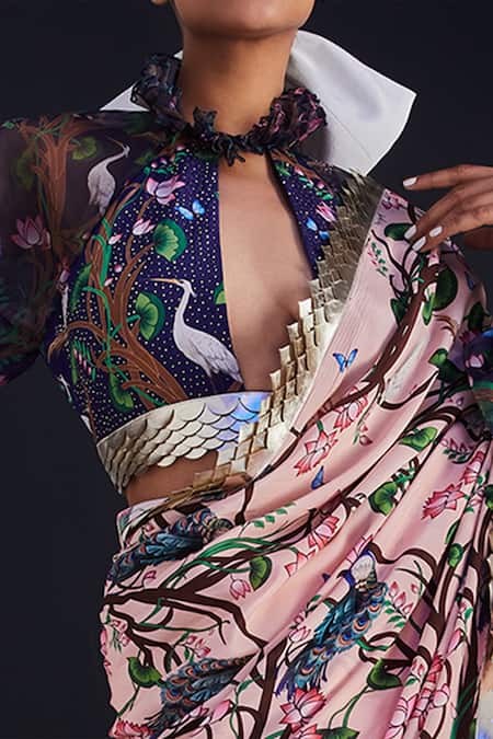 Limerick By Abirr N' Nanki Printed Cutout Blouse 