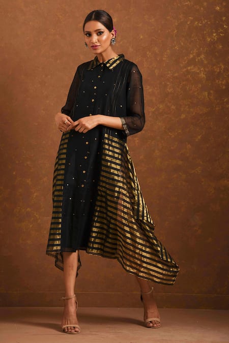 Priti Prashant Asymmetric Chanderi Dress 