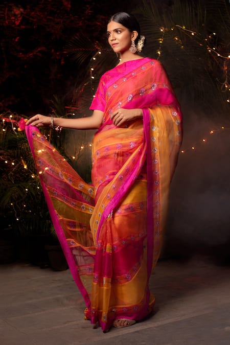 Priti Prashant Silk Organza Printed Saree 