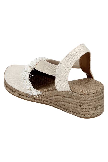Buy Aanchal Sayal White Embroidery Jute Espadrille Wedges Online at Aza Fashions Buy_Aanchal Sayal_White Embroidery Jute Espadrille Wedges_Online_at_Aza_Fashions
