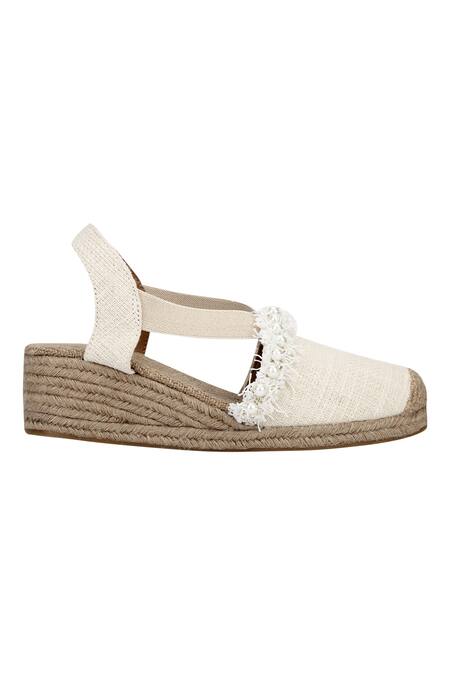 Shop Aanchal Sayal White Embroidery Jute Espadrille Wedges Online at Aza Fashions Shop_Aanchal Sayal_White Embroidery Jute Espadrille Wedges_Online_at_Aza_Fashions
