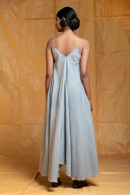 Buy_Arte-Alter_White Handloom Cotton Dress With Jacket_Online_at_Aza_Fashions