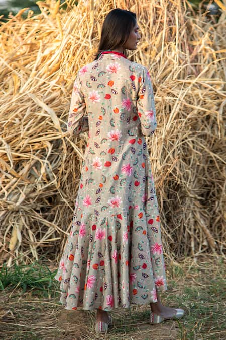 Rang Swati Vijaivargie Silk Chanderi Printed Dress  