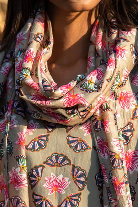 Rang Swati Vijaivargie Silk Chanderi Printed Scarf 