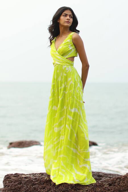 Zwaan_Green Silk Ellie Jumpsuit_Online_at_Aza_Fashions