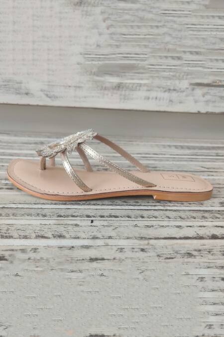 Shop_Sandalwali_Gold Embroidered Alina Sun And Moon Sandals _Online_at_Aza_Fashions