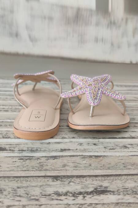 Sandalwali_Multi Color Lucy Beaded Starfish Sandals _Online_at_Aza_Fashions