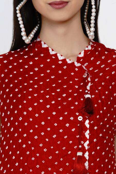 Buy Twenty Nine Red Gajji Silk , Shibori V Neck Kurta And Pant Set Online at Aza Fashions Buy_Twenty Nine_Red Gajji Silk , Shibori V Neck Kurta And Pant Set _Online_at_Aza_Fashions