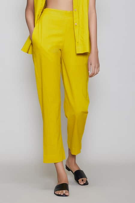 Loose Fit Harem Style Women's Yellow Pants | BohoClandestino Wholesale