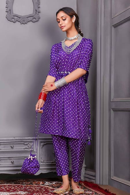 Pink City by Sarika Silk Kaftan Tunic Set 