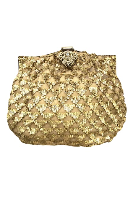 Kokommo Gold Embellished Sequin Clutch
