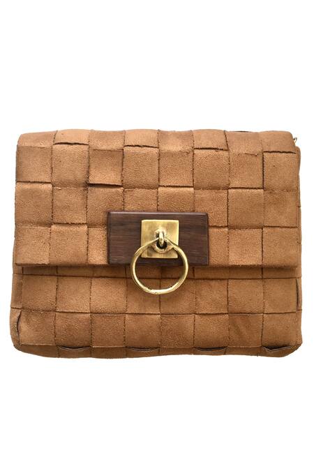 Kokommo Brown Handwoven Palermo Flap Clutch