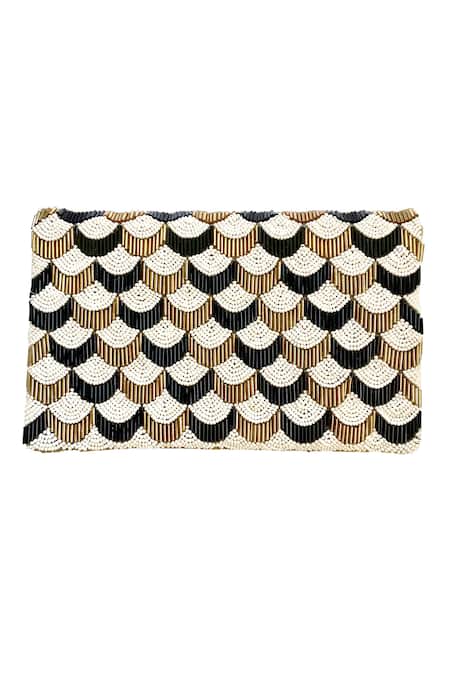 Kokommo Multi Color Embellished Velvet Flapper Bead Clutch