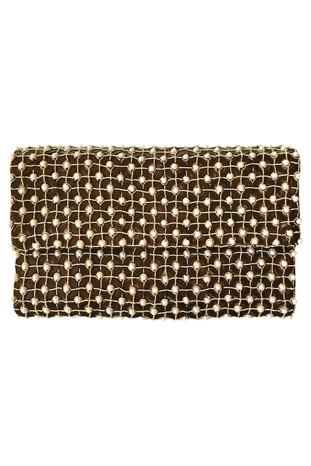 Kokommo Black Donut Bead Embellished Clutch
