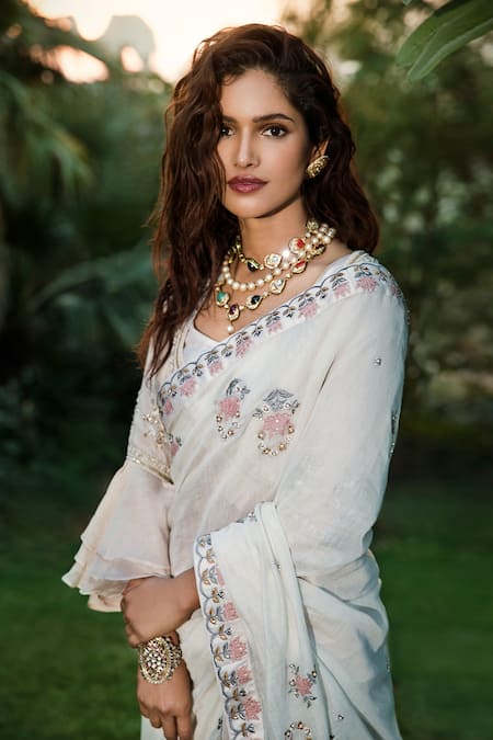 Matsya Chanderi Silk Saree with Blouse 