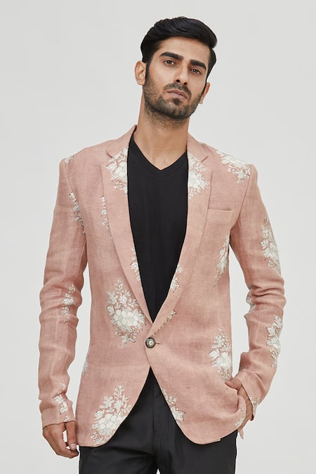 Gaurav Katta Printed Linen Blazer 