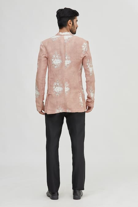 Gaurav Katta Printed Linen Blazer 