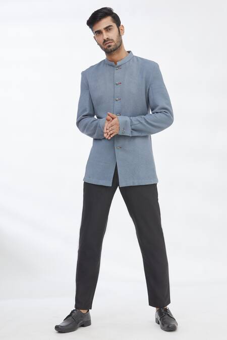 Buy Gaurav Katta Blue Cotton Shirt Online at Aza Fashions Buy_Gaurav Katta_Blue Cotton Shirt _Online_at_Aza_Fashions