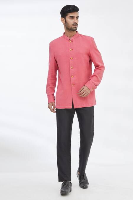 Shop_Gaurav Katta_Red Cotton Shirt _Online_at_Aza_Fashions