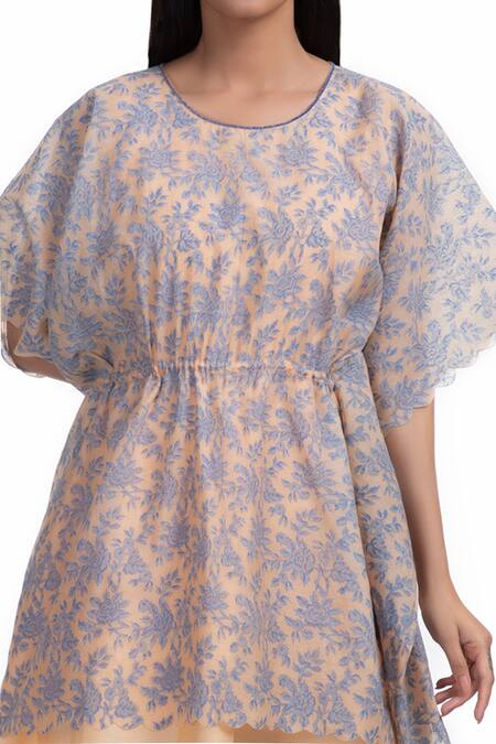 Buy Chhaya Mehrotra Peach Kurta Handwoven Chanderi Salwar Cotton Round Kaftan Tunic Set Online at Aza Fashions Buy_Chhaya Mehrotra_Peach Kurta Handwoven Chanderi Salwar Cotton Round Kaftan Tunic Set _Online_at_Aza_Fashions