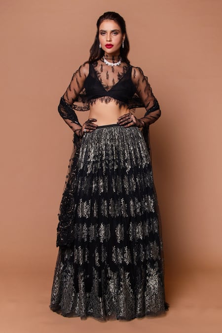 Shehlaa Khan Lace Lehenga Set 