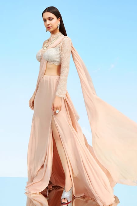 Shehlaa Khan Pre-Draped Saree with Blouse 