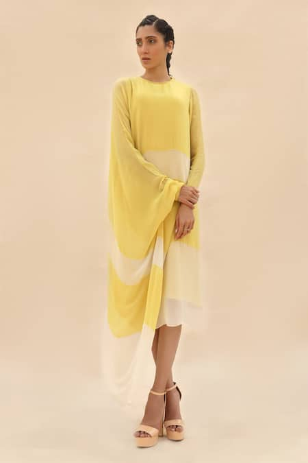 Abhishek Sharma Colorblock Draped Tunic  