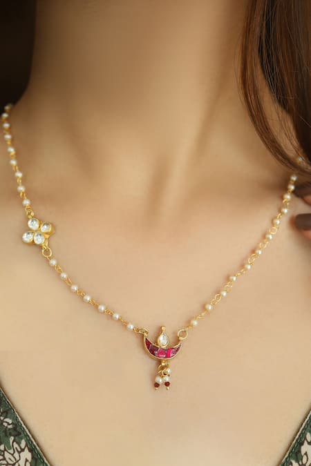 Paisley Pop Beaded Kundan Necklace 