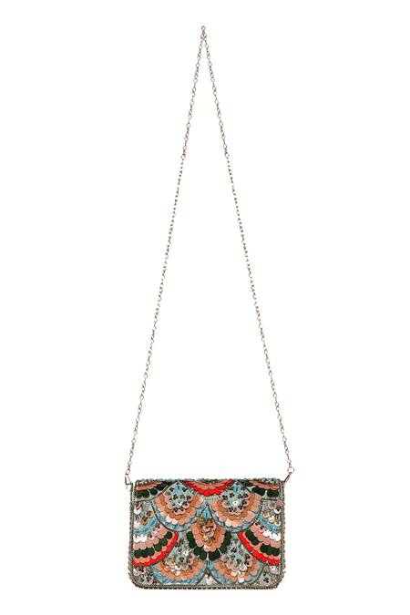 Buy Fuchsia by aashaka mehta Multi Color Sequins Embellished Sling Bag Online at Aza Fashions Buy_Fuchsia by aashaka mehta_Multi Color Sequins Embellished Sling Bag _Online_at_Aza_Fashions